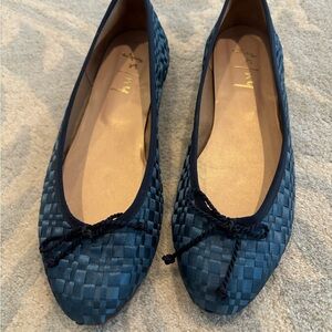 French Sole FS/NY Blue Plaid Ballet Flats 10.5